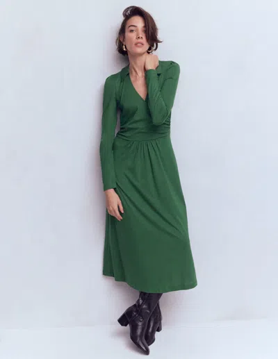 Boden Carla Jersey Wrap Dress Hunter Green