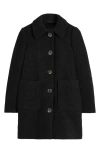 Boden Carlise Wool Blend Coat In Black