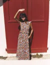 Boden Carolina Smocked Midi Dress Cognanc, Floweret Vine  In Multi