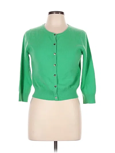 Pre-owned Boden Cashmere Cardigan Sweater In Green