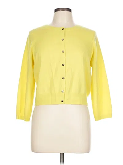 Pre-owned Boden Cashmere Cardigan Sweater In Yellow