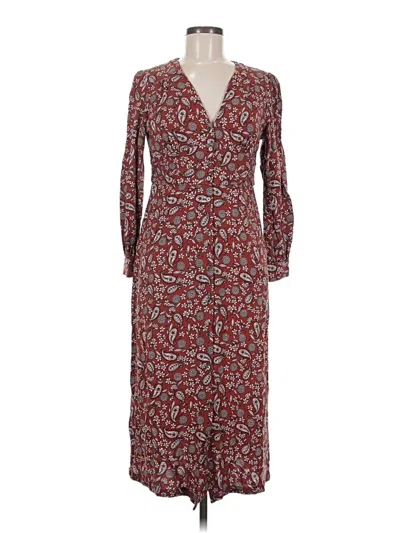 Pre-owned Boden Casual Dress In Burgundy