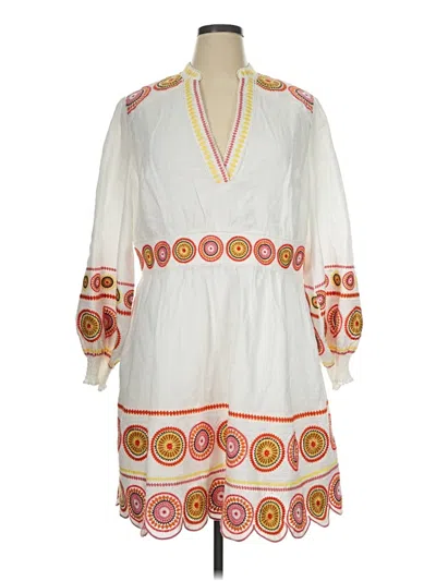 Pre-owned Boden Casual Dress In White/multicolor