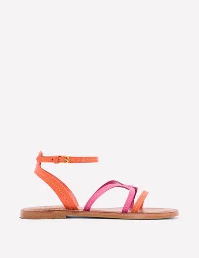 Boden Casual Flat Sandal-pink Peony/gladioli Orange Female