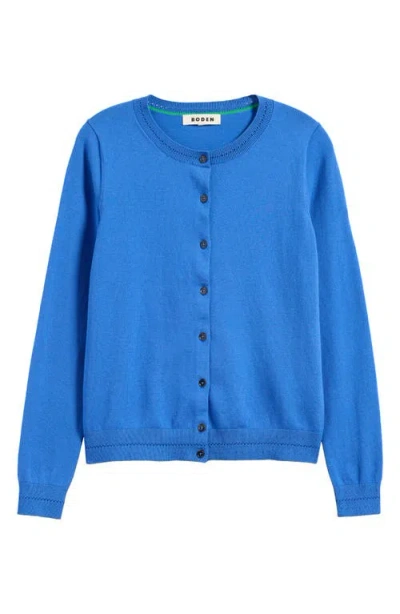 Boden Catriona Cotton Blend Cardigan In Blue Jay