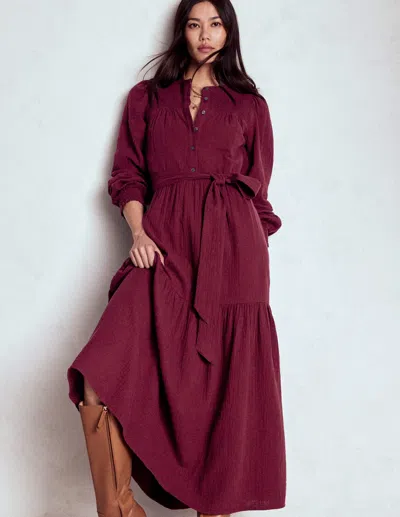 Boden Cecily Double Cloth Midi Dress Deep Wisteria Women  In Brown