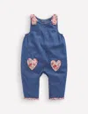 Boden Chambray Romper Chambray Floral Hearts  In Blue