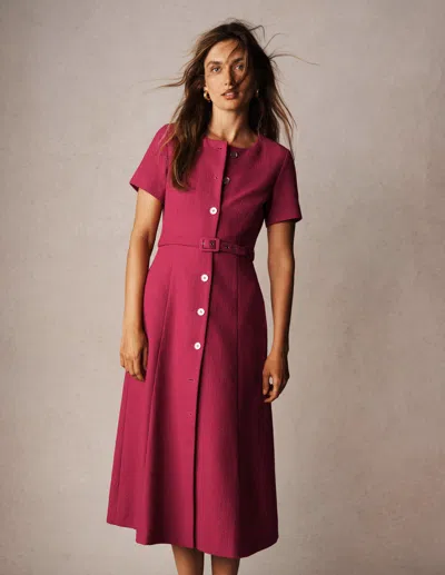 Boden Charlotte Cotton Midi Dress Bright Cherry  In Pink