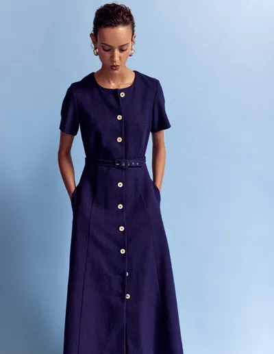 Boden Charlotte Midikleid Aus Baumwolle-marineblau In Blue