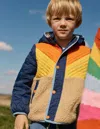 Boden Chevron Borg Jacket Orange Multi  In Multi