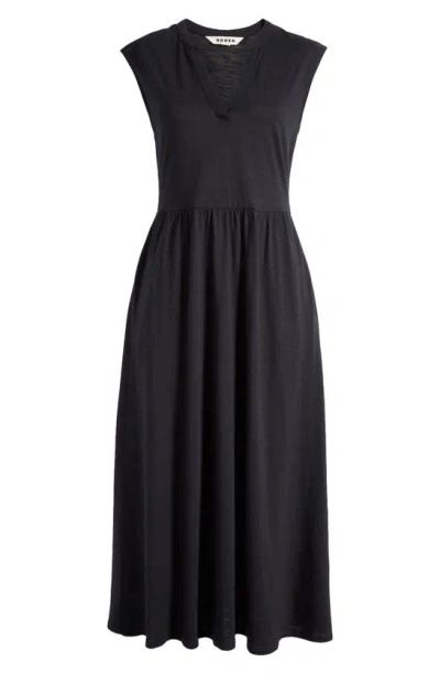 Boden Chloe Cap Sleeve Jersey Midi Dress In Black