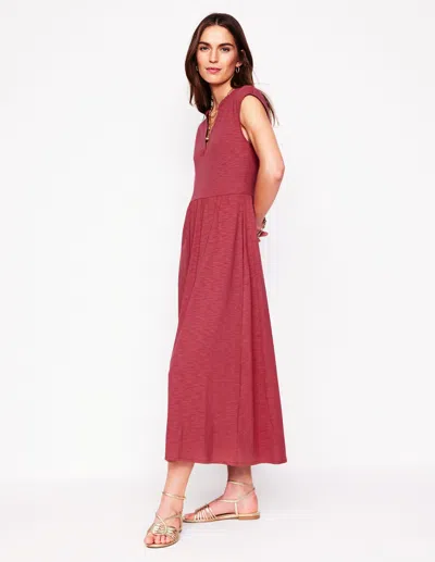 Boden Chloe Jersey Midi Dress Terracotta Red Women