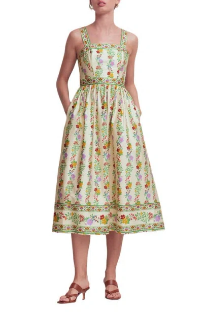 Boden Christina Sleeveless Cotton Midi Dress In Multi