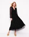 BODEN CHRISTINA TULLE MIDI DRESSBLACK, SPOTS WOMEN BODEN
