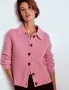 Boden Chunky Collar Knitted Jacket Blush Pink  In Pink