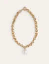 BODEN Chunky Faux Pearl Necklace Gold Women Boden