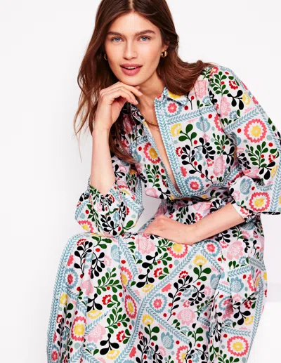 Boden Clara Cotton Shirt Dress-multi, Walled Garden Female