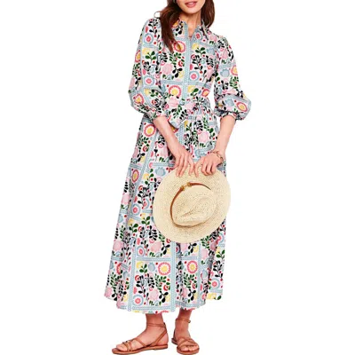 Boden Clara Floral Print Cotton Maxi Shirtdress