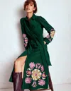 Boden Clara Midikleid Aus Cord-dunkles Smaragdgrün, Stickerei In Green