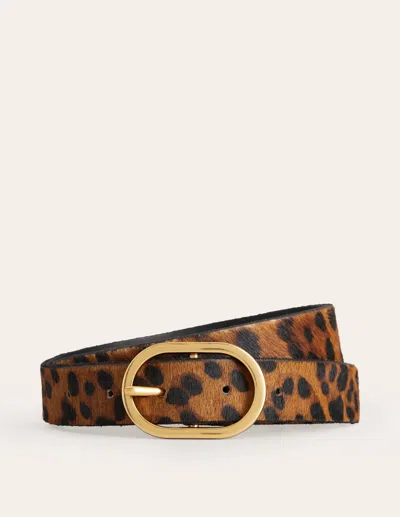 Boden Classic Leather Belt Leopard  In Animal Print