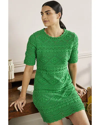 Boden Claudia Textured Knit Dress In Green