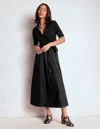 Boden Midikleid Aus Rippstick-mix Mit Kragen-schwarz In Black