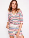 Boden Henley-pullover Mit Kragen-bunt, Regenbogen In Multi