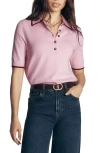 Boden Collared Knitted T-shirt In Pink
