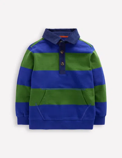 Boden Kids' Sweatshirt Mit Kragen-brokkoligrün/leuchtendes Blau In Blue
