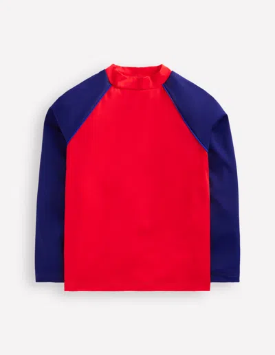 Boden Kids' Colour Block Rash Vestpoppy Red Boys