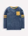 Boden T-shirt In Blockfarben-roboterblau/kanariengelb