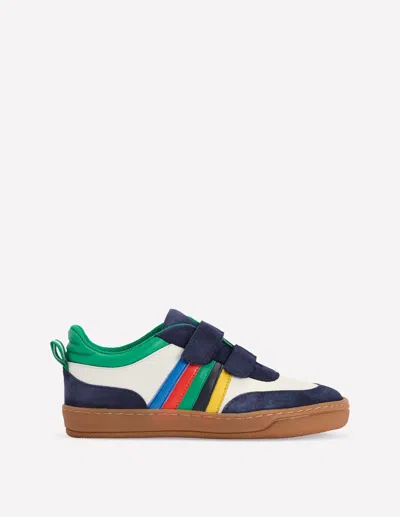 Boden Kids' Colourblock Low Tops-soft Ivory Multi Stripe Male