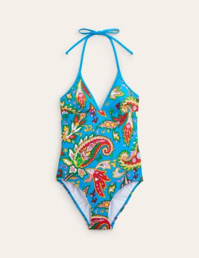 Boden Como String  Swimsuit Vivid Blue, Paisley Azure Women