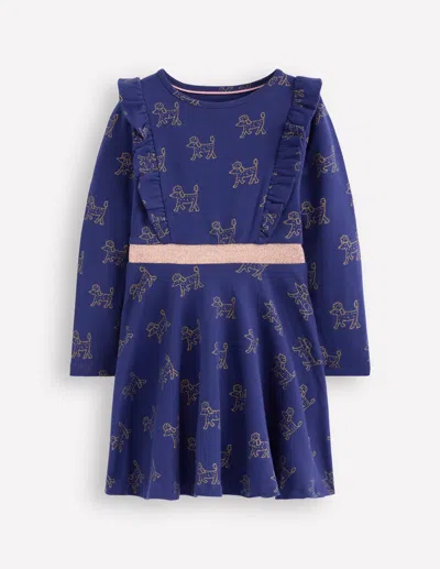 Boden Kids' Cora Jerseykleid Zum Herumwirbeln-marineblau Folien-pudel In Multi