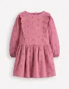 Boden Cord Broderie Dress Pink Haze  In Pink
