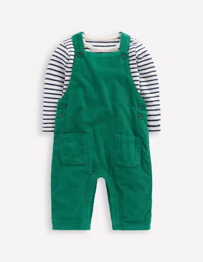 Boden Babies' Cord Dungaree Set-jewel Green Male
