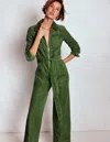 Boden Cord-jumpsuit Mit Reissverschluss-farn In Green