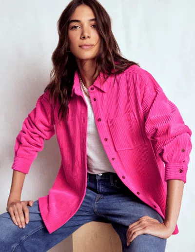 Boden Cord Overshirt Pink Peony