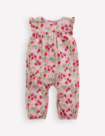 Boden Babies' Cord-strampler Mit Rüschenärmeln-sanftes Lavendel Vintage-beere In Pink