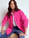 Boden Cord Overshirt-pink Peony Female  In Purple
