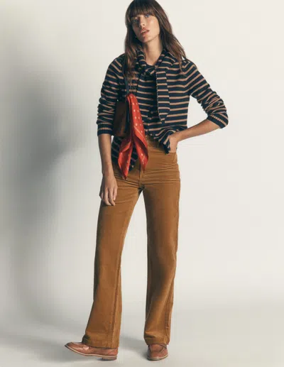 Boden Cord-jeans Mit Hohem Bund Und Geradem, Lockerem Bein | Grösse 30 In Brown