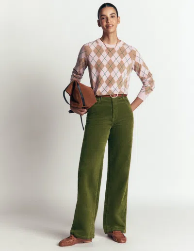 Boden High Waist Corduroy Column Jeans In Green