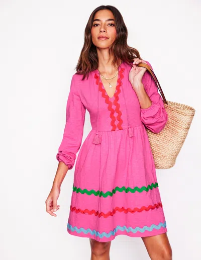 Boden Corinna Ric Rac Jersey Dresssorbet Pink Women  In Sorbet Pink