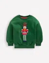Boden Cosy Festive Sweatshirt Eden Nutcracker  In Green