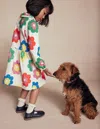 Boden Cosy Jersey Shirt Dress Multi Large Flower  In White