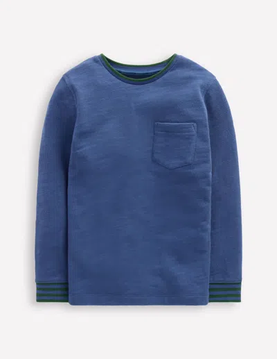 Boden Kids' Cosy Mid-weight T-shirt-denim Blue/ Emerald Night Male