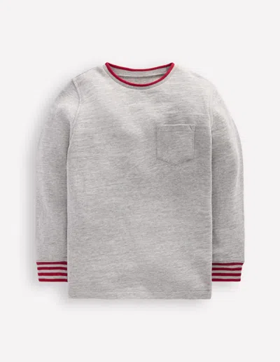 Boden Kids' Cosy Mid-weight T-shirt-grey Marl Male  In Gray
