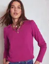 Boden Langärmliges Oberteil Aus Baumwolle Mit Rundhalsausschnitt-sattes Magenta In Multi