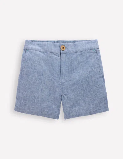 Boden Kids' Cotton Linen Shortschambray Boys  In Blue