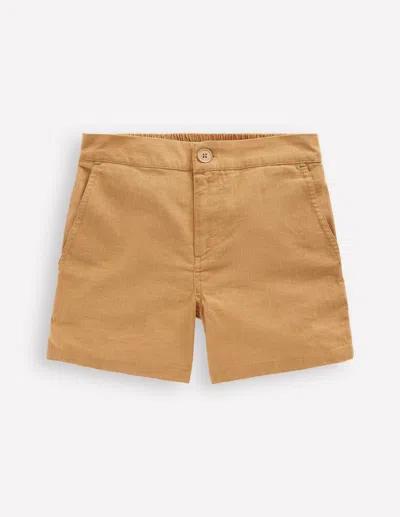 Boden Kids' Cotton Linen Shortshazelnut Brown Boys